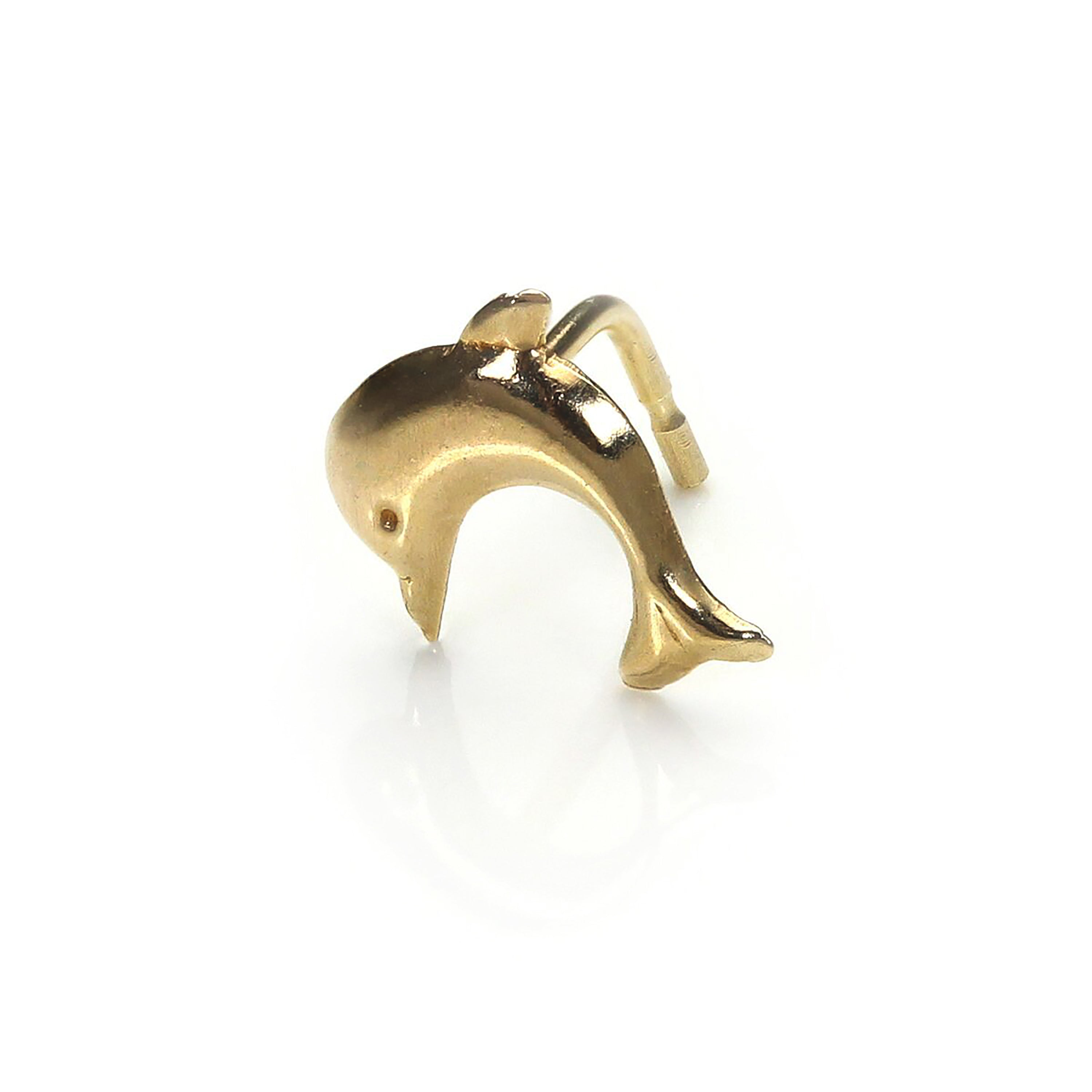 9 Karat Gelbgold Delfin L - förmig Nasenstecker