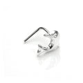 L-förmiger Nasenstecker aus Sterlingsilber mit Delfin