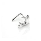 L-förmiger Nasenstecker aus Sterlingsilber mit Delfin