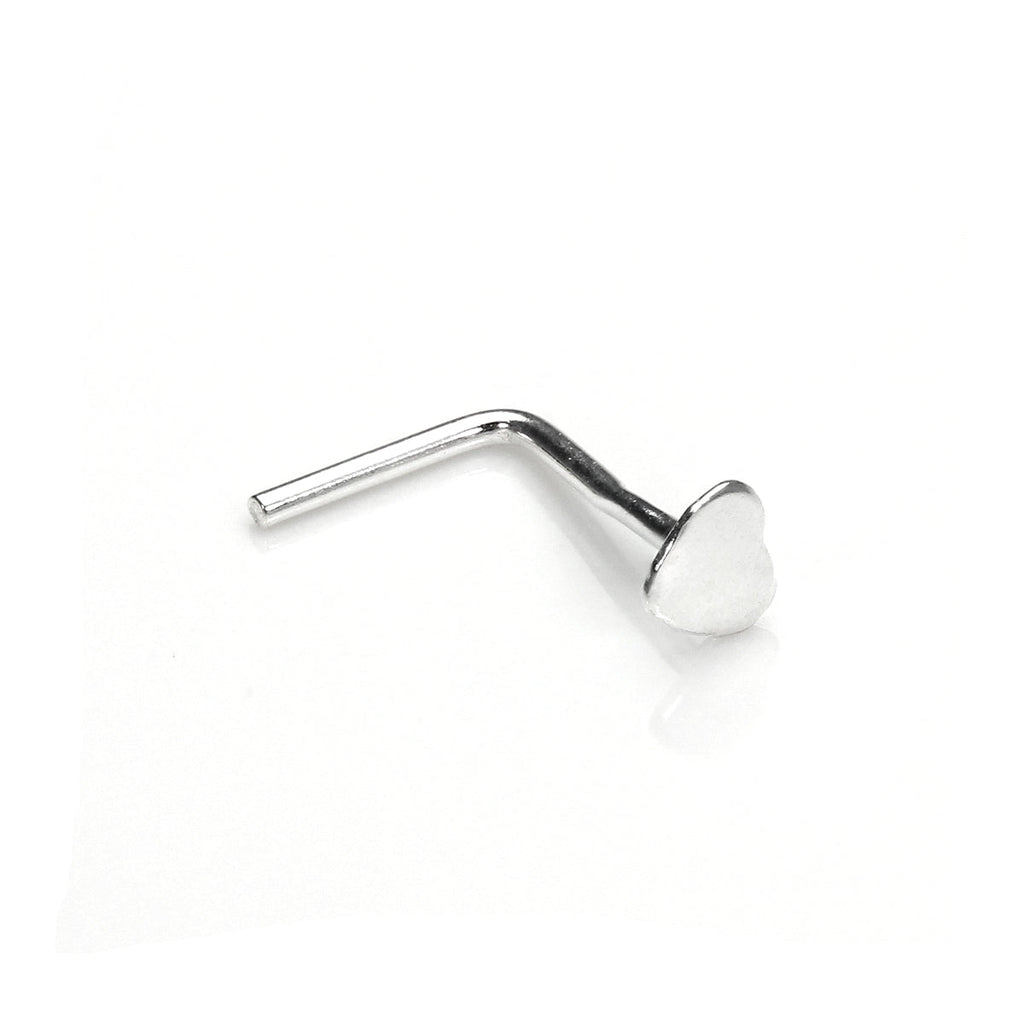 Sterlingsilber 3 mm Herz L - förmig Nasenstecker