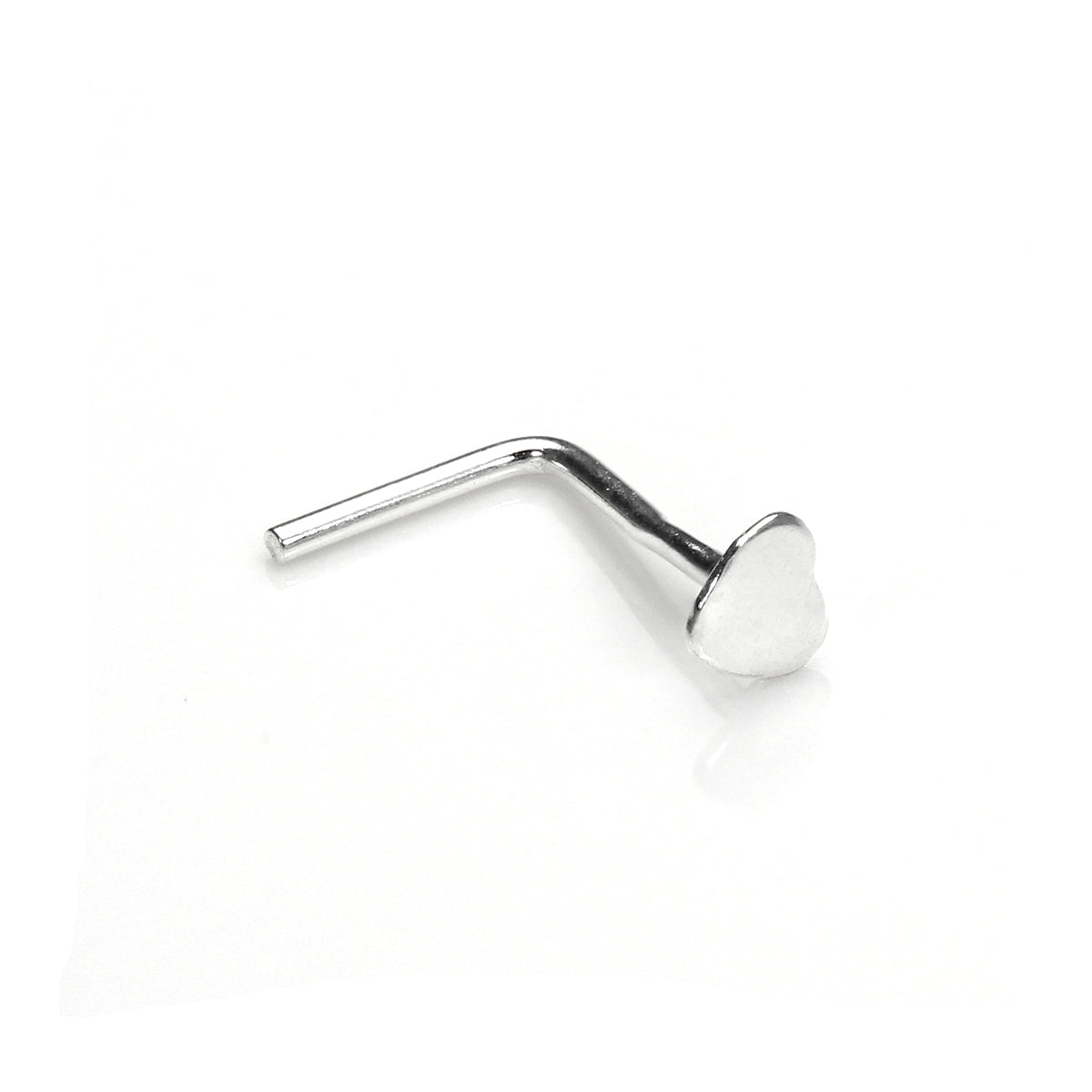 Sterlingsilber 3 mm Herz L - förmig Nasenstecker