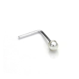Sterlingsilber 3 mm Perle L - förmig Nasenstecker