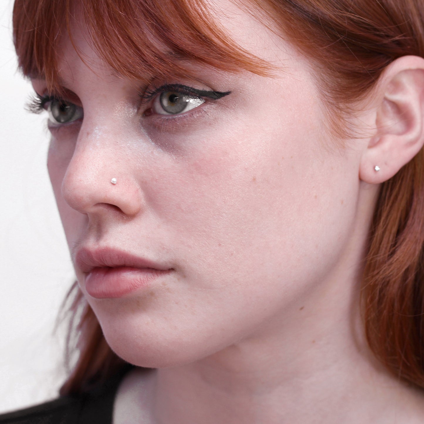 Sterlingsilber 3mm Perle L - förmig Nasenstecker