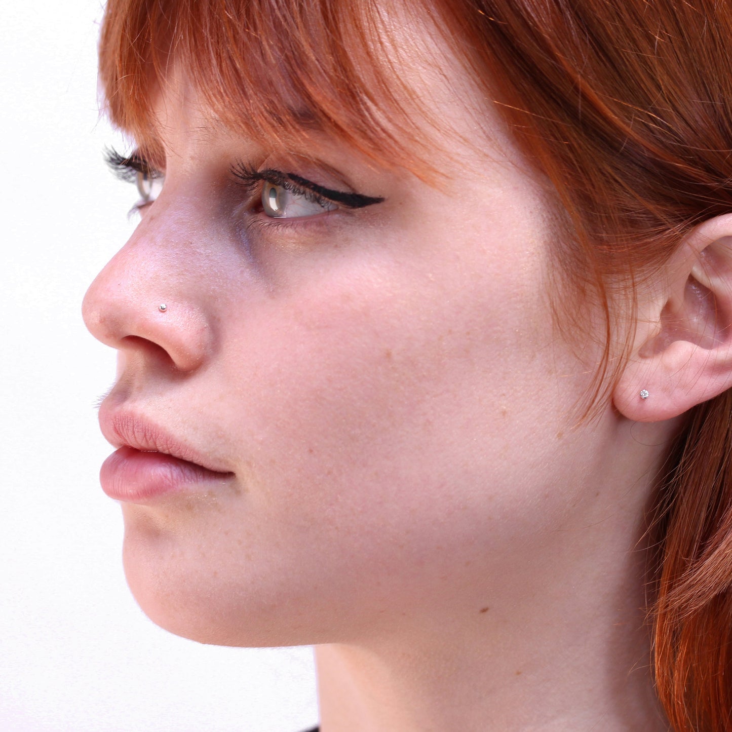 Sterlingsilber Kugelende L - förmig Nasenstecker