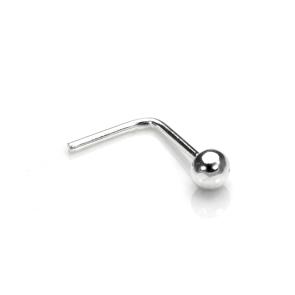 Sterlingsilber Kugelende L - förmig Nasenstecker