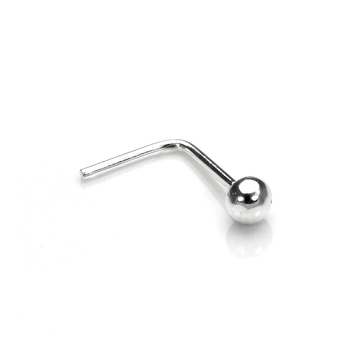 Sterlingsilber Kugelende L - förmig Nasenstecker