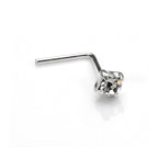 Sterlingsilber & Klar Kristall 2 mm Nasenstecker