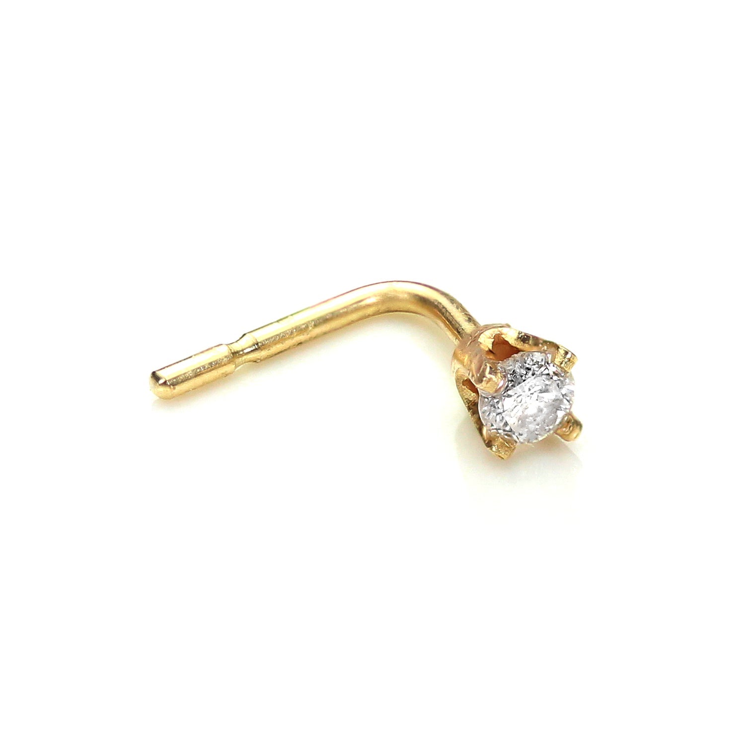 9 Karat Gelbgold Diamant L - förmig Nasenstecker