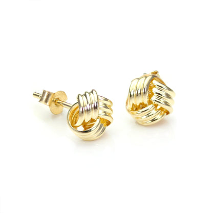 6 mm Knoten-Ohrstecker aus 9 Karat Gelbgold