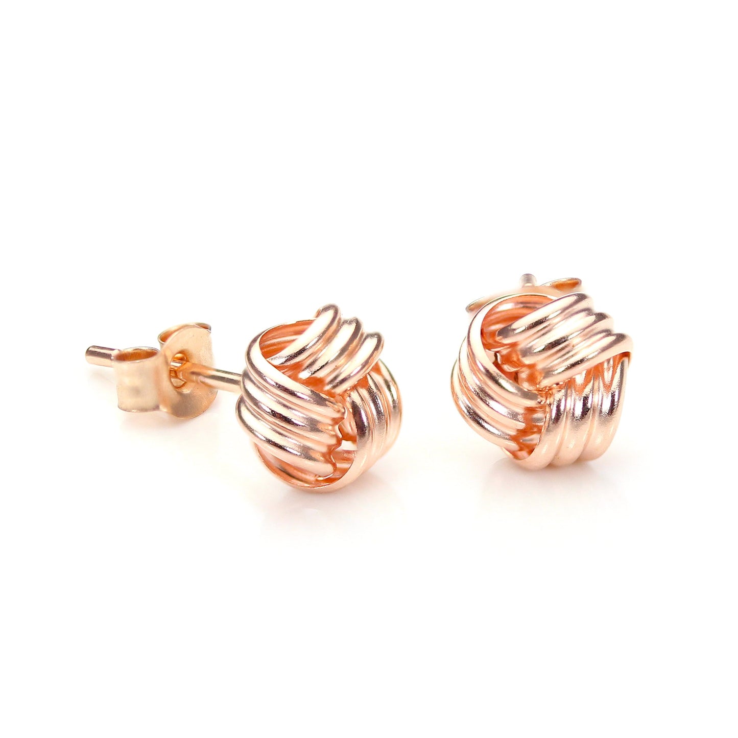 6 mm Knoten-Ohrstecker aus 9 Karat Gelbgold