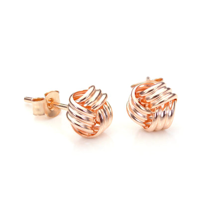 6 mm Knoten-Ohrstecker aus 9 Karat Gelbgold