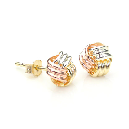 6 mm Knoten-Ohrstecker aus 9 Karat Gelbgold