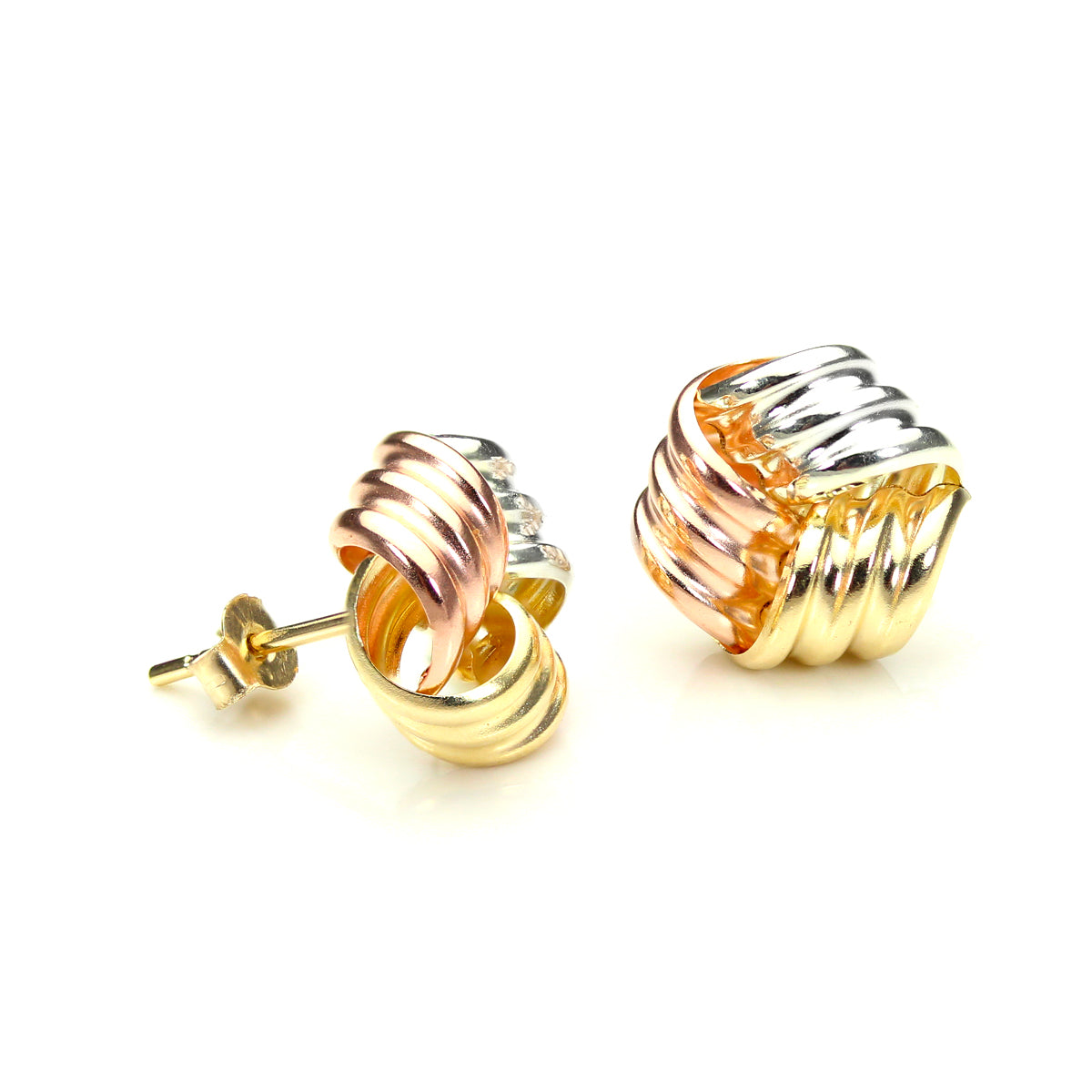 10 mm Knoten-Ohrstecker aus 9 Karat Gelbgold