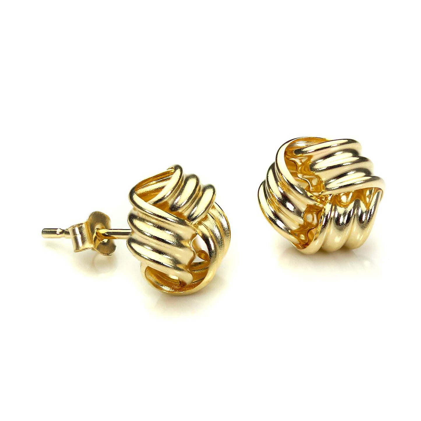 8 mm Knoten-Ohrstecker aus 9 Karat Gelbgold