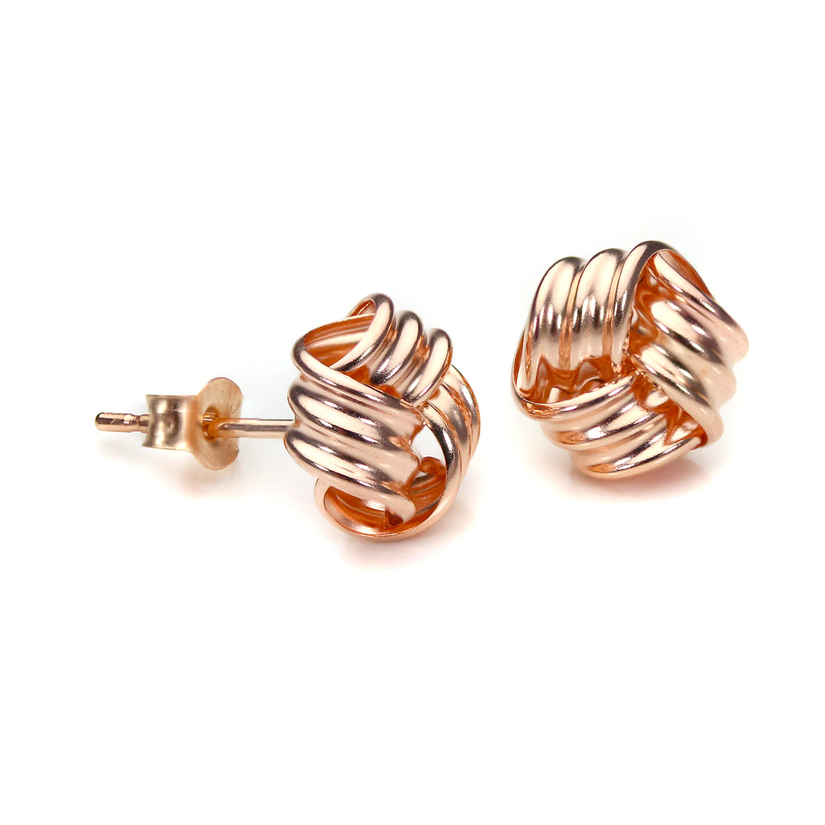 8 mm Knoten-Ohrstecker aus 9 Karat Gelbgold