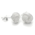 Knoten-Ohrstecker aus Sterlingsilber mit Kügelchen