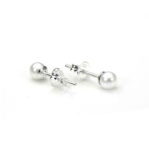 Sterlingsilber Perlen Ohrstecker rund