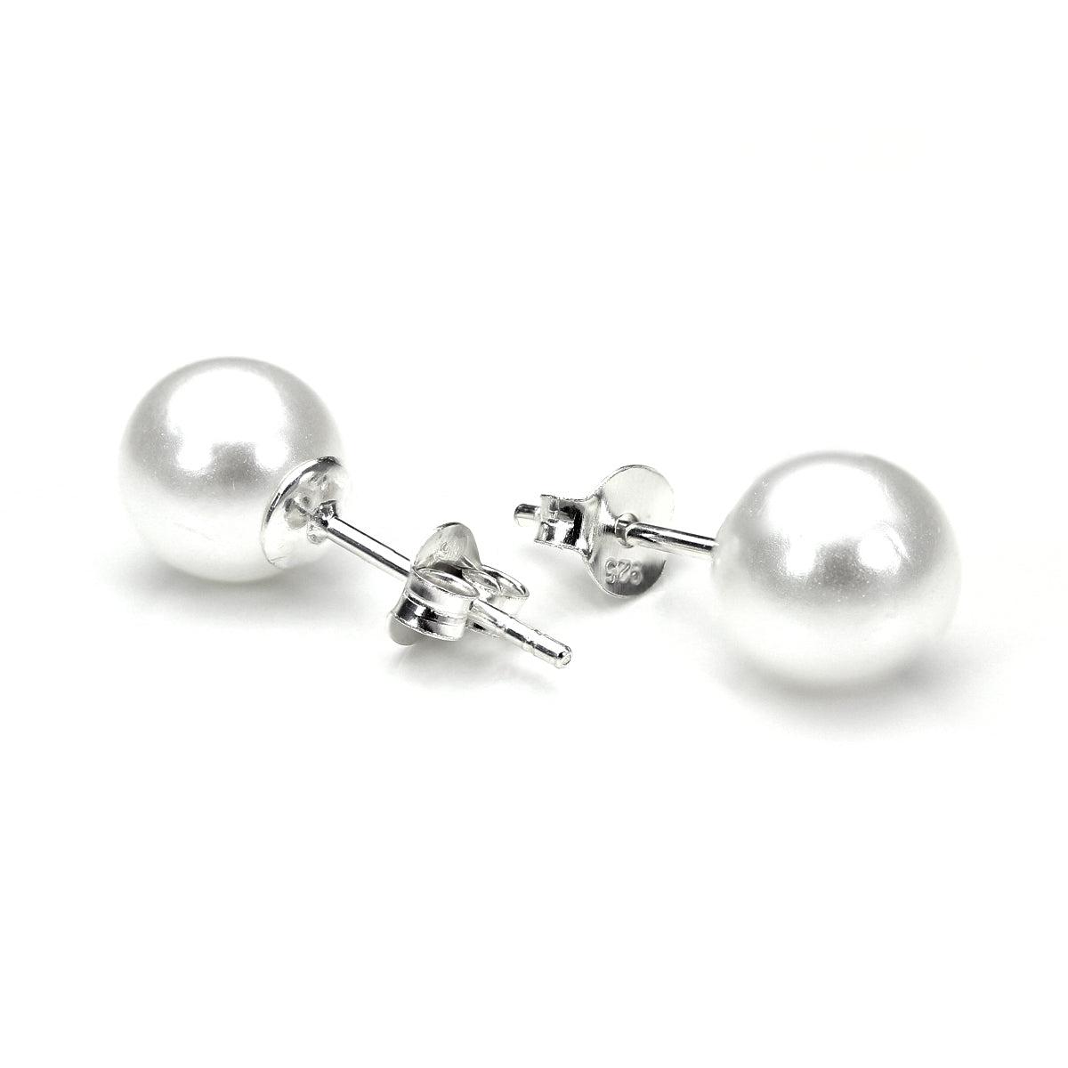 Sterlingsilber Perlen Ohrstecker rund