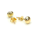 Einfarbige runde Ohrstecker aus 9 Karat Gelbgold
