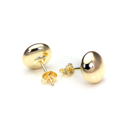 Einfarbige runde Ohrstecker aus 9ct Gelbgold