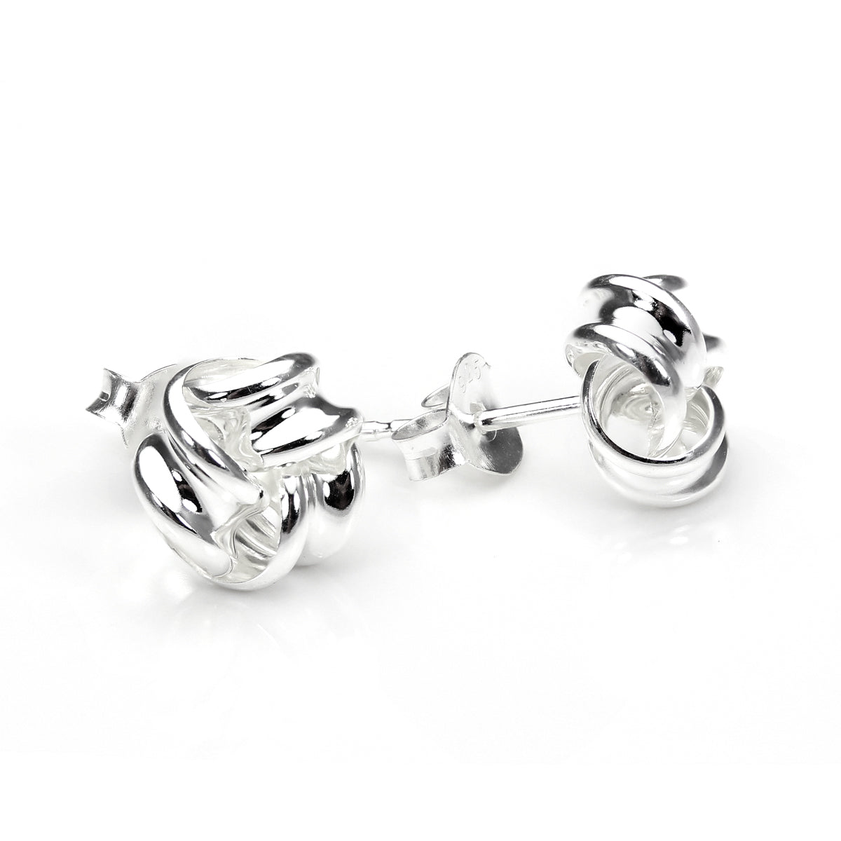 Sterlingsilber 8 mm Massiv Knoten Ohrstecker