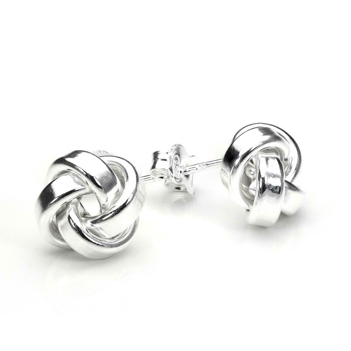 Sterlingsilber 10 mm Massiv Knoten Ohrstecker