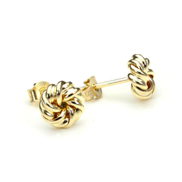 9 Karat Gelbgold 6 mm Fest Knoten Ohrstecker