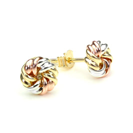 9 Karat Mischgold 6 mm Fest Knoten Ohrstecker