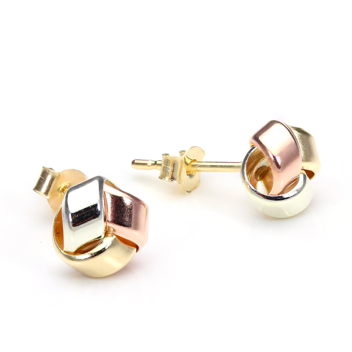 9 Karat Mischgold 6 mm Knoten Ohrstecker