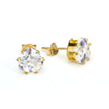 9 Karat Gelbgold Kristall 6 mm Herz Ohrstecker