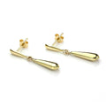 Hohle Ohrstecker aus 9 Karat Gelbgold in Tropfenform