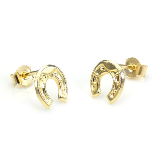 9 Karat Gelbgold Hufeisen Ohrstecker