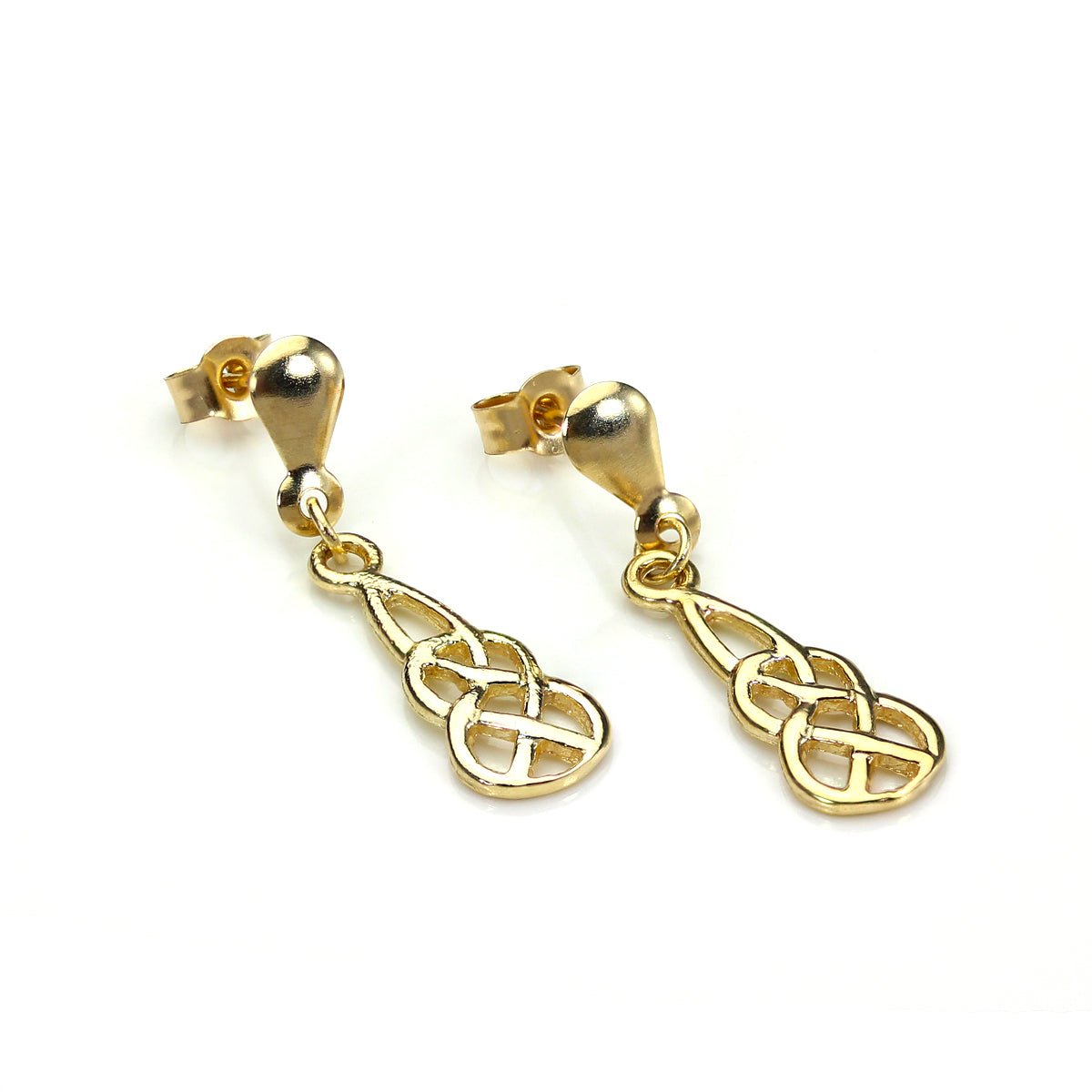 9ct Yellow Gold Celtic Knot Drop Earrings - jewellerybox