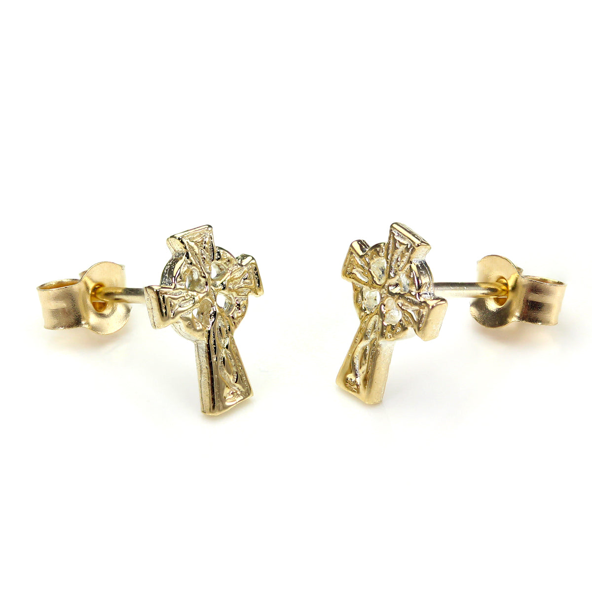 9 Karat Gelbgold Keltisches Kreuz Ohrstecker