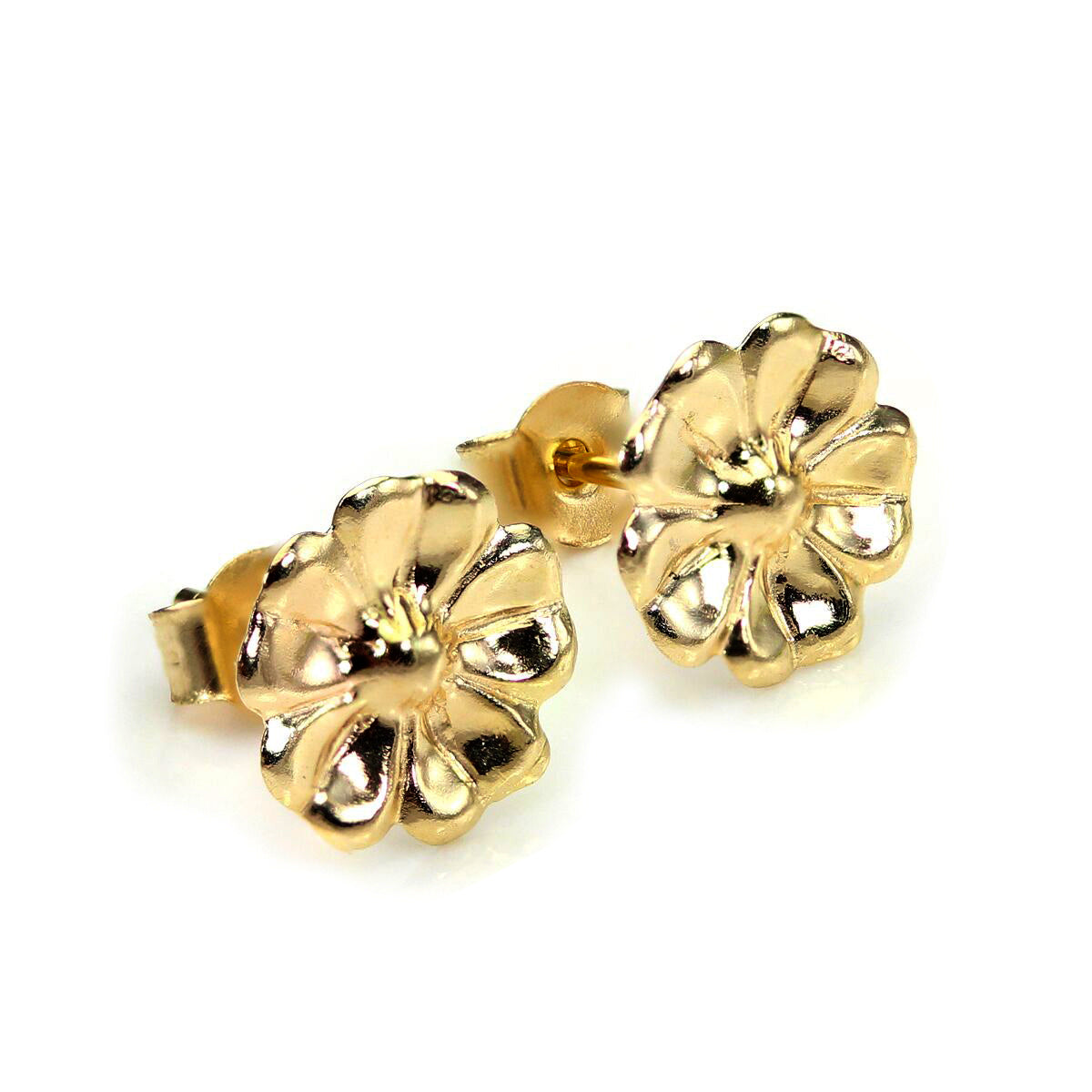9 Karat Gelbgold Blume Ohrstecker