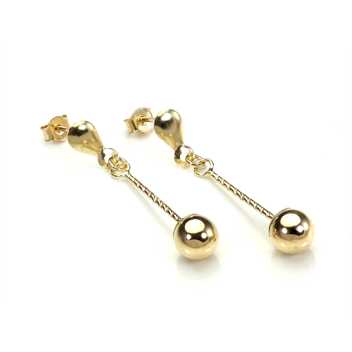 9 Karat Gelbgold 5 mm Kugel Hänge Ohrstecker