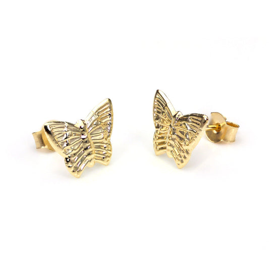 9 Karat Gelbgold Flach Schmetterling Ohrstecker