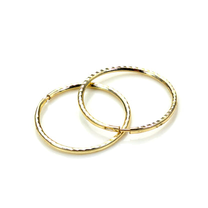 9 Karat Gelbgold 13mm Diamantschliff Creolen Ohrringe