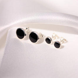 Sterlingsilber Onyx Ohrstecker
