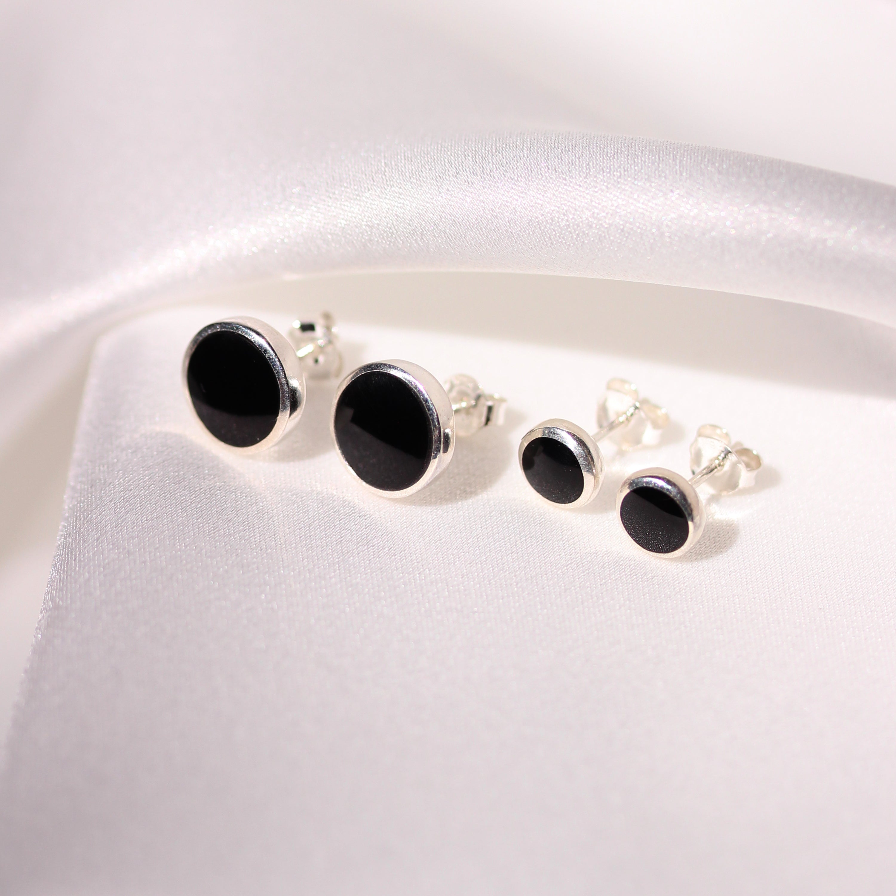 Sterlingsilber Onyx Ohrstecker