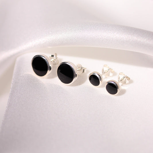 Sterling Silber Onyx Ohrstecker