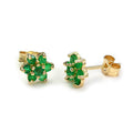 9 Karat Gelbgold Edelstein & CZ Blumenblüten Ohrstecker