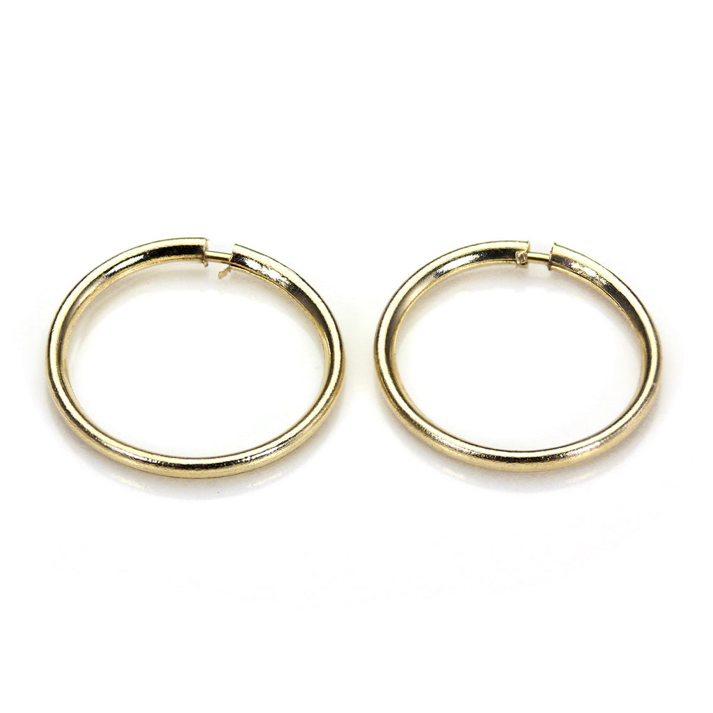9 Karat Gold Leicht Einfach 10 mm Schläfer Creolen Ohrringe