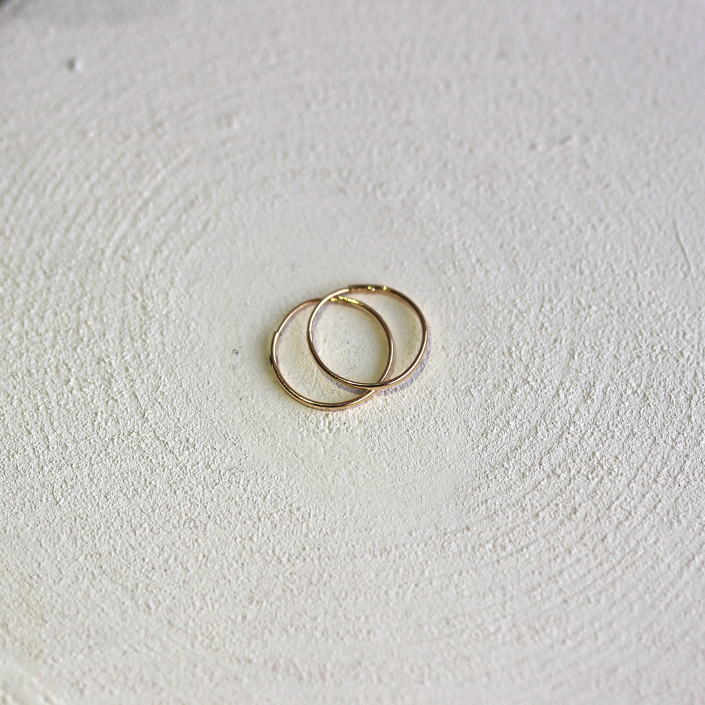 9 Karat Gold Leicht Einfach 10 mm Schläfer Creolen Ohrringe