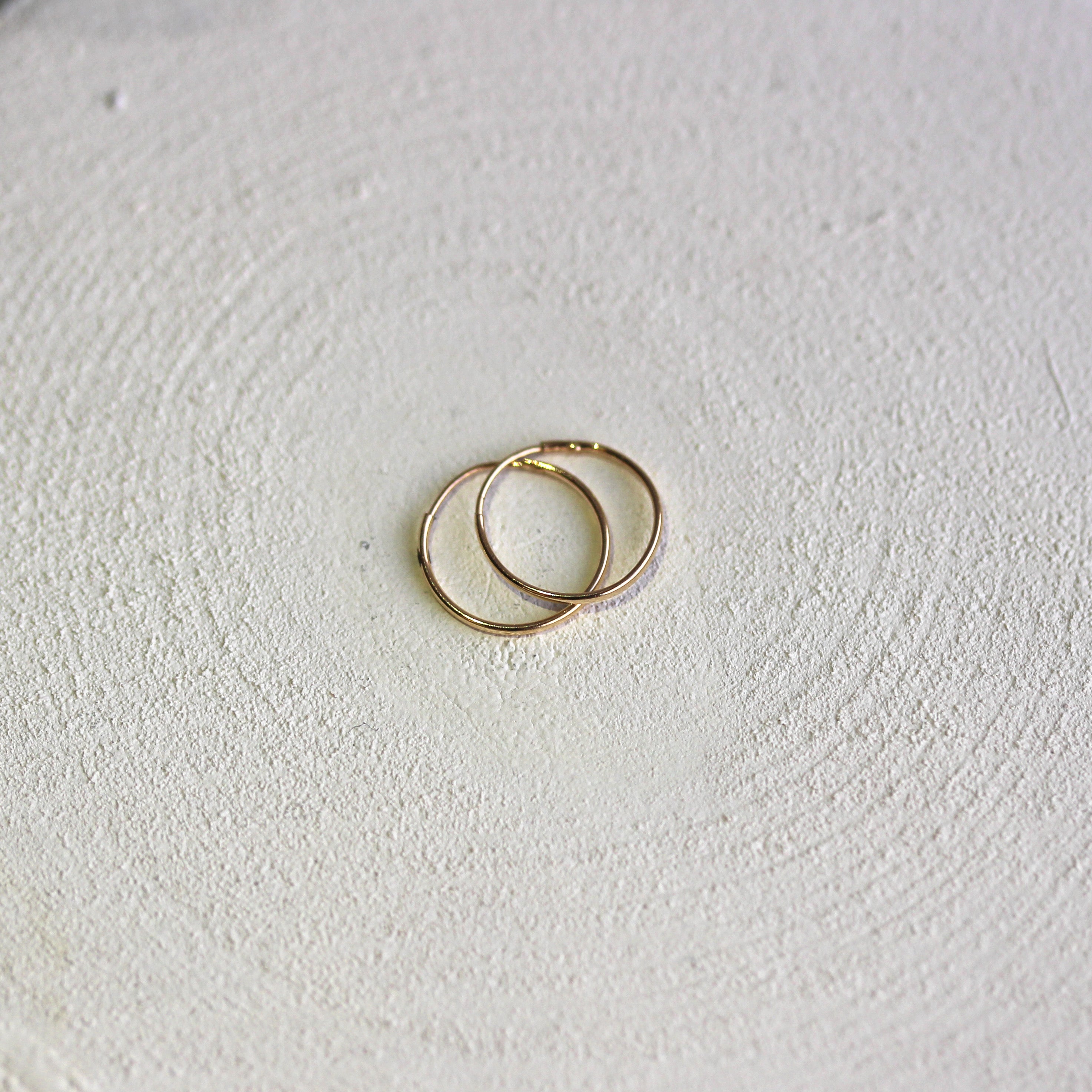 9 Karat Gold Leicht Einfach 10 mm Schläfer Creolen Ohrringe
