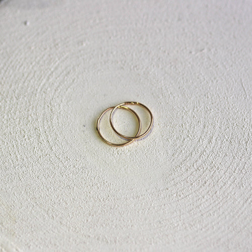 9 Karat Gold Leicht Einfach 10 mm Schläfer Creolen Ohrringe