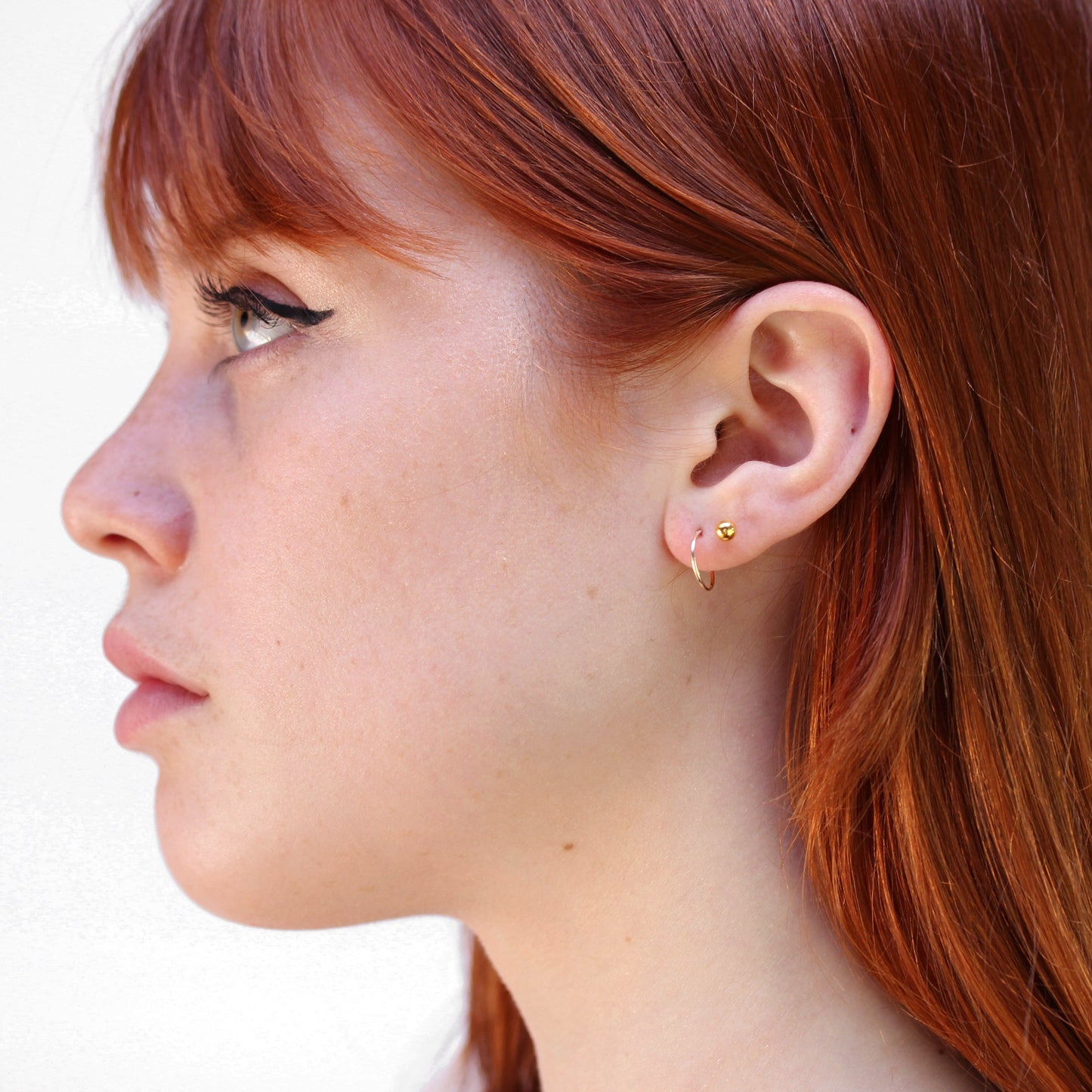 9 Karat Gold Leicht Einfach 10mm Schläfer Creolen Ohrringe