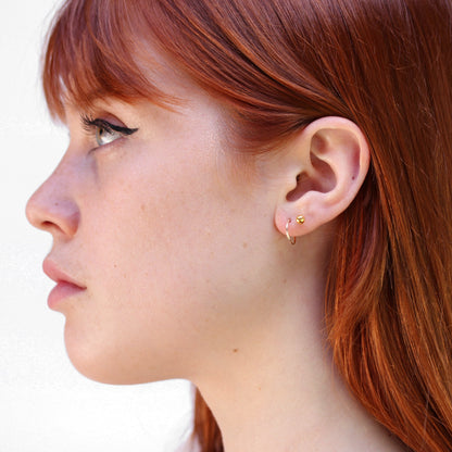 9 Karat Gold Leicht Einfach 10mm Schläfer Creolen Ohrringe