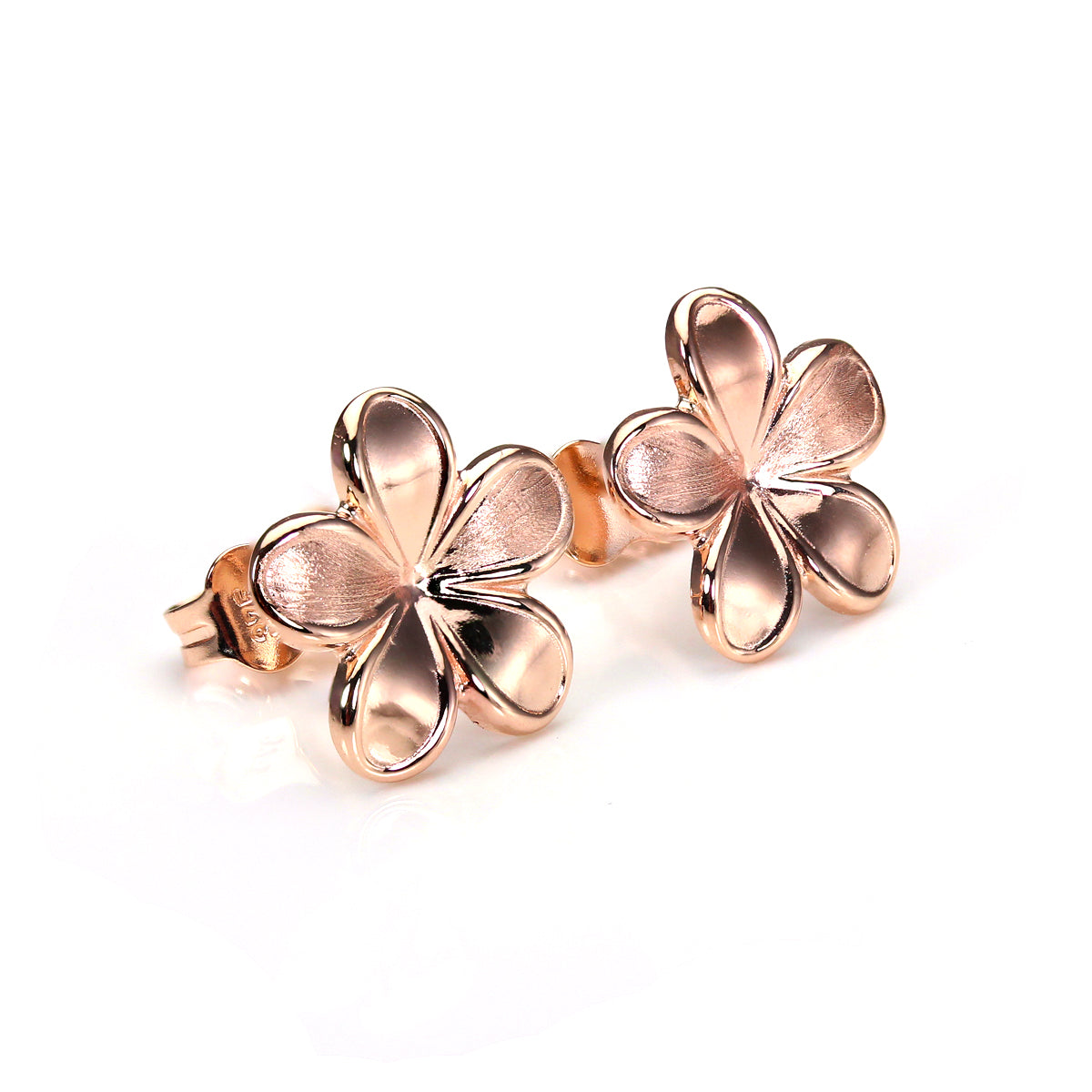 9 Karat Roségold Bütenblatt Ohrstecker