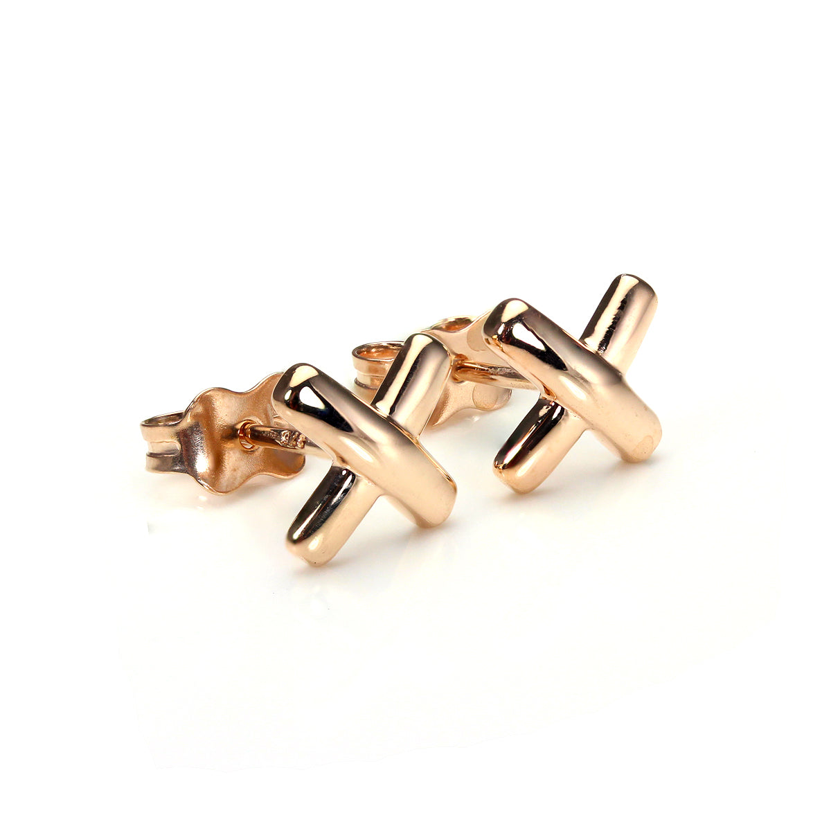 9 Karat Roségold Erhöht Kuss Ohrstecker